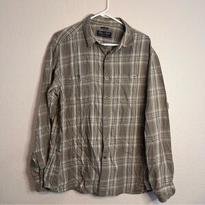 G.H. Bass & Co. Gray 100% Cotton Plaid Slim Fit Shirt Mens size XL